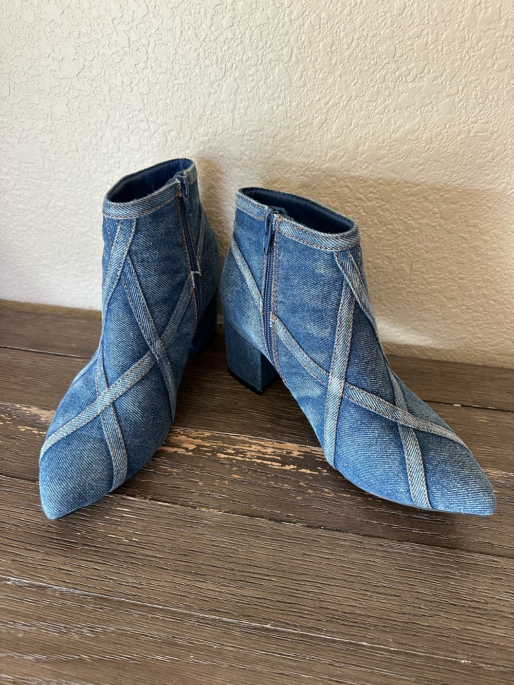 Denim Patchwork Booties